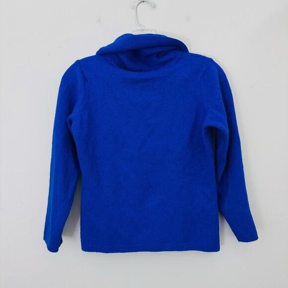 Brunella Gori Royal Blue Merino Wool Turtle Neck Sweater Women’s Size L - Picture 6 of 7